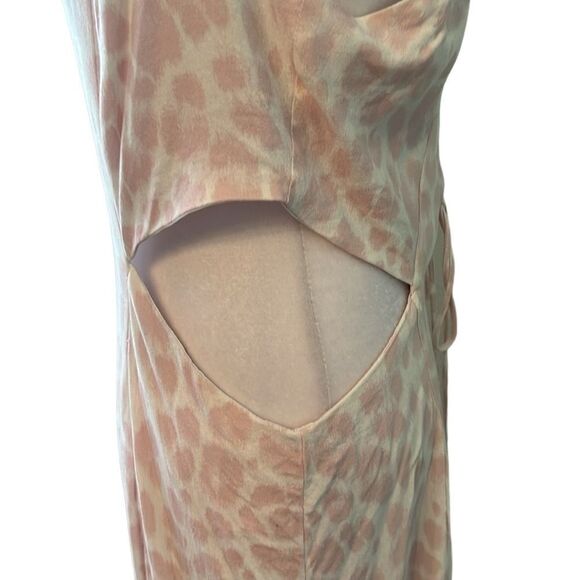 AFRM szXL pink & white leopard print maxi dress w/cutout side & lace up back GUC - Picture 4 of 16